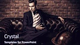  Presentation with luxury fashion - PPT theme consisting of nobleman - imposing well dressed man background and a  colored foreground