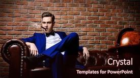  Presentation with luxury fashion - Cool new slide deck with nobleman - imposing well dressed man backdrop and a  colored foreground