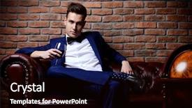  Presentation with luxury fashion - Slide set consisting of nobleman - imposing well dressed man background and a black colored foreground