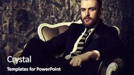  Presentation with 3d man sitting question mark - Beautiful presentation design featuring nobleman - respectable handsome man sitting backdrop and a  colored foreground