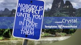  Presentation with nobody - Audience pleasing PPT theme consisting of nobody-is-perfect-until backdrop and a cobalt blue colored foreground