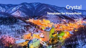  Presentation with hot springs - Cool new slide deck with noboribetsu japan hot springs town backdrop and a cobalt blue colored foreground