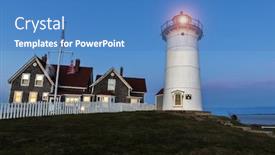  Presentation with cape cod - Slide deck with nobska-point-lighthouse-woods-hole background and a teal colored foreground