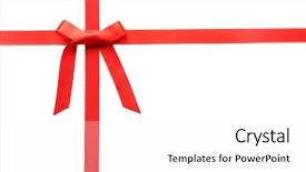  Presentation with white red employees - Colorful slide deck enhanced with node - red bow and ribbons isolated backdrop and a white colored foreground