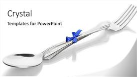  Presentation with blank whiteboard isolated on white - Colorful theme enhanced with nodes relations - spoon and fork isolated backdrop and a white colored foreground