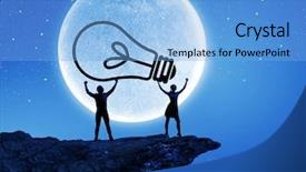  Presentation with fairy silhouettes - Cool new presentation theme with noice pollution - silhouettes of young couple backdrop and a  colored foreground