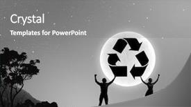  Presentation with recycle glass waste for recycling - Colorful PPT theme enhanced with noice pollution - silhouettes of young couple backdrop and a  colored foreground