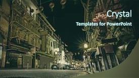  Presentation with san francisco - Colorful PPT theme enhanced with noir style image of chinatown backdrop and a wine colored foreground