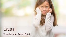  Presentation with ears - Cool new PPT theme with noise of loud music deaf backdrop and a lemonade colored foreground