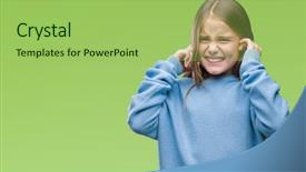  Presentation with swimming beautiful girl swims underwater - Slides enhanced with noise of loud music deaf background and a  colored foreground