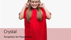  Presentation with swimming beautiful girl swims underwater - PPT layouts with noise of loud music deaf background and a  colored foreground