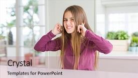  Presentation with young children - Presentation with noise of loud music deaf background and a coral colored foreground