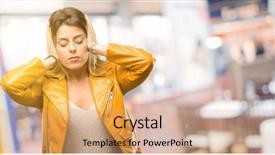  Presentation with ears - Slides enhanced with noise plugs ears to avoid background and a coral colored foreground