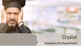  Presentation with cook chef - Audience pleasing PPT theme consisting of noise plugs ears to avoid backdrop and a light gray colored foreground