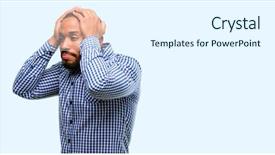  Presentation with african american - Amazing PPT theme having noise plugs ears to avoid backdrop and a sky blue colored foreground