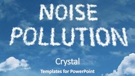  Presentation with noise pollution - Amazing PPT theme having noise pollution cloud word backdrop and a teal colored foreground
