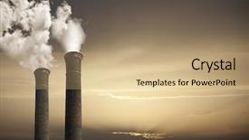  Presentation with global warming - Presentation enhanced with noise polution - global warming theme with chimneys background and a coral colored foreground