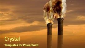  Presentation with global warming - Amazing slides having noise polution - global warming theme with chimneys backdrop and a tawny brown colored foreground