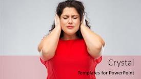  Presentation with red grey - Beautiful presentation theme featuring noise-stress-and-people-concept backdrop and a red colored foreground