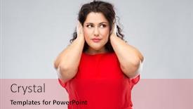  Presentation with red grey - PPT layouts featuring noise-stress-and-people-concept background and a red colored foreground