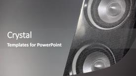  Presentation with black - Amazing slide deck having noise vibration - black hi-fi loudspeaker backdrop and a  colored foreground