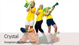  Presentation with brazilian candies - Presentation theme with noise vibration - brazilian girls supporters on white background and a lemonade colored foreground