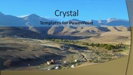  Presentation with camp - Cool new slide deck with nomadic yurt camp in altay mountains backdrop and a light blue colored foreground