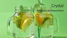  Presentation with lemon lime - Slide set featuring non-alcoholic summer drinks background and a seafoam green colored foreground