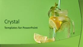  Presentation with alcoholic beverage - Slide deck featuring non-alcoholic summer drinks background and a seafoam green colored foreground