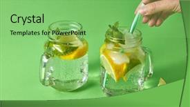  Presentation with alcoholic - Theme enhanced with non-alcoholic summer drinks background and a seafoam green colored foreground