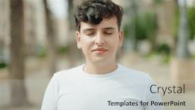  Presentation with breathing - Theme with non-binary-man-breathing background and a light gray colored foreground