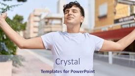  Presentation with breathing - PPT layouts with non-binary-man-breathing background and a sky blue colored foreground