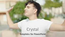  Presentation with breathing - PPT theme consisting of non-binary-man-breathing background and a white colored foreground