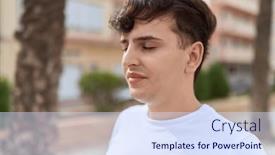  Presentation with breathing - Presentation having non-binary-man-breathing background and a sky blue colored foreground