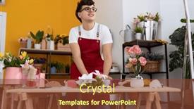  Presentation with non binary - PPT theme consisting of non-binary-man-florist-make background and a tawny brown colored foreground