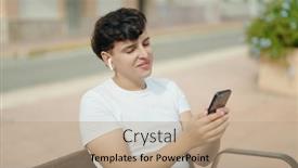  Presentation with man sitting bench - 