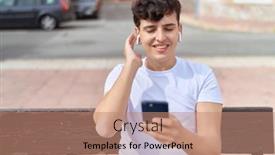  Presentation with man sitting bench - 