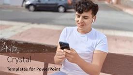  Presentation with man sitting bench - 