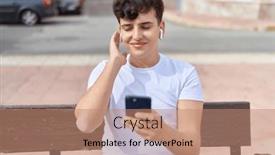  Presentation with man sitting bench - 