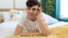  Presentation with non binary - Theme with non-binary-man-smiling-confident background and a  colored foreground