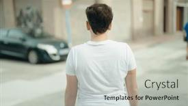  Presentation with non binary - Presentation enhanced with non-binary-man-standing background and a light gray colored foreground