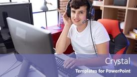  Presentation with streamer - Slide deck with non-binary-man-streamer-playing background and a teal colored foreground