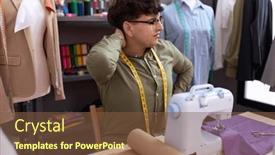  Presentation with non binary - Theme having non-binary-man-tailor-stressed background and a tawny brown colored foreground