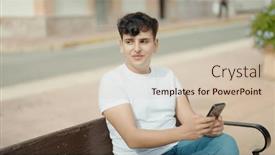  Presentation with man sitting bench - 