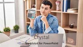  Presentation with non binary - Theme having non-binary-person-calculating-money background and a  colored foreground