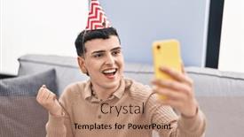  Presentation with non binary - Slides consisting of non-binary-person-celebrating-birthday background and a coral colored foreground