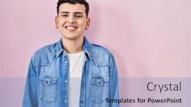  Presentation with non binary - Theme enhanced with non-binary-person-standing-over background and a  colored foreground