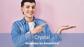  Presentation with non binary - Presentation enhanced with non-binary-person-standing-over background and a teal colored foreground