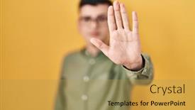  Presentation with non binary - PPT theme featuring non-binary-person-standing-over background and a yellow colored foreground