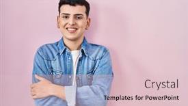  Presentation with non binary - Theme with non-binary-person-standing-over background and a lemonade colored foreground